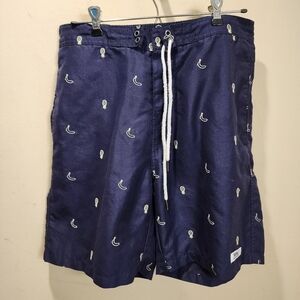 Trunks Surf and Swim Co. Nave Blur banana pinapple print swimmer short M